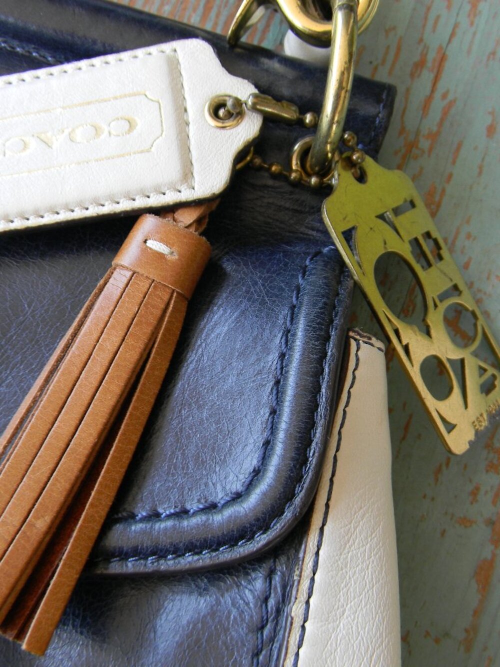 Coach 70th Anniversary Legacy Willis 19031 Navy Leather Colorblock Crossbody - Picture 2 of 10